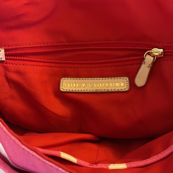 Used Juicy Couture pink and red book bag - Picture 2 of 9